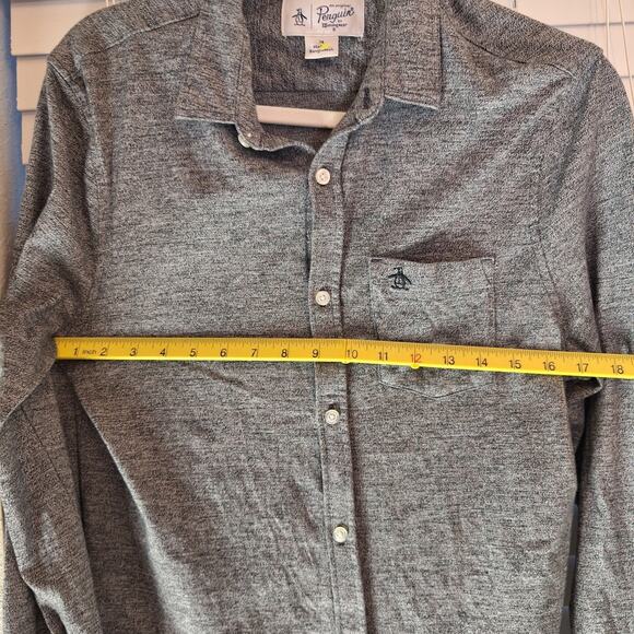 Penguin By Munsingwear Size M Long Sleeve Gray Button Down Shirt - Picture 4 of 7